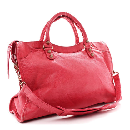 Agneau Giant 12 Rose Gold Hardware City Rouge Coquelicot