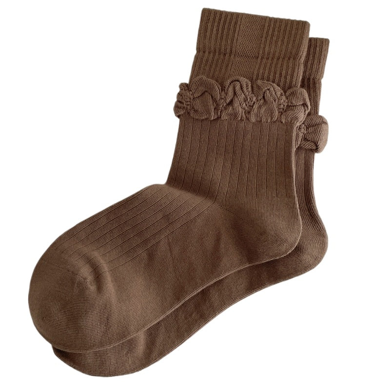 Rufia - Padded Lace-embroidered Mid-calf Socks