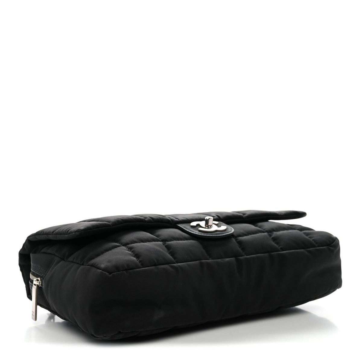 Nylon Square Quilted Flap Black