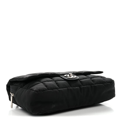 Nylon Square Quilted Flap Black