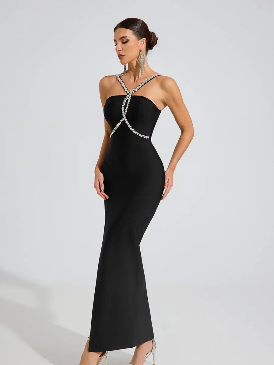 Floriana Crystal Bodycon Maxi Dress