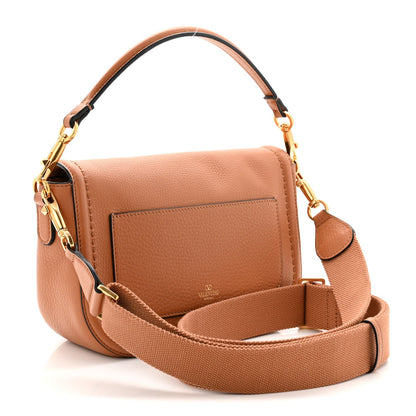 Soft Grainy Calfskin Alltime Shoulder Bag Almond Beige