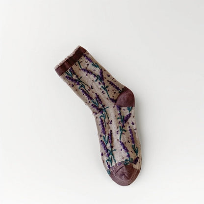 Rufia - Vintage Floral Relief Crew Socks