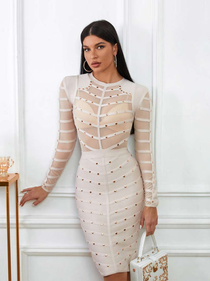 Zoe Sexy Perspective Bandage Midi Dress