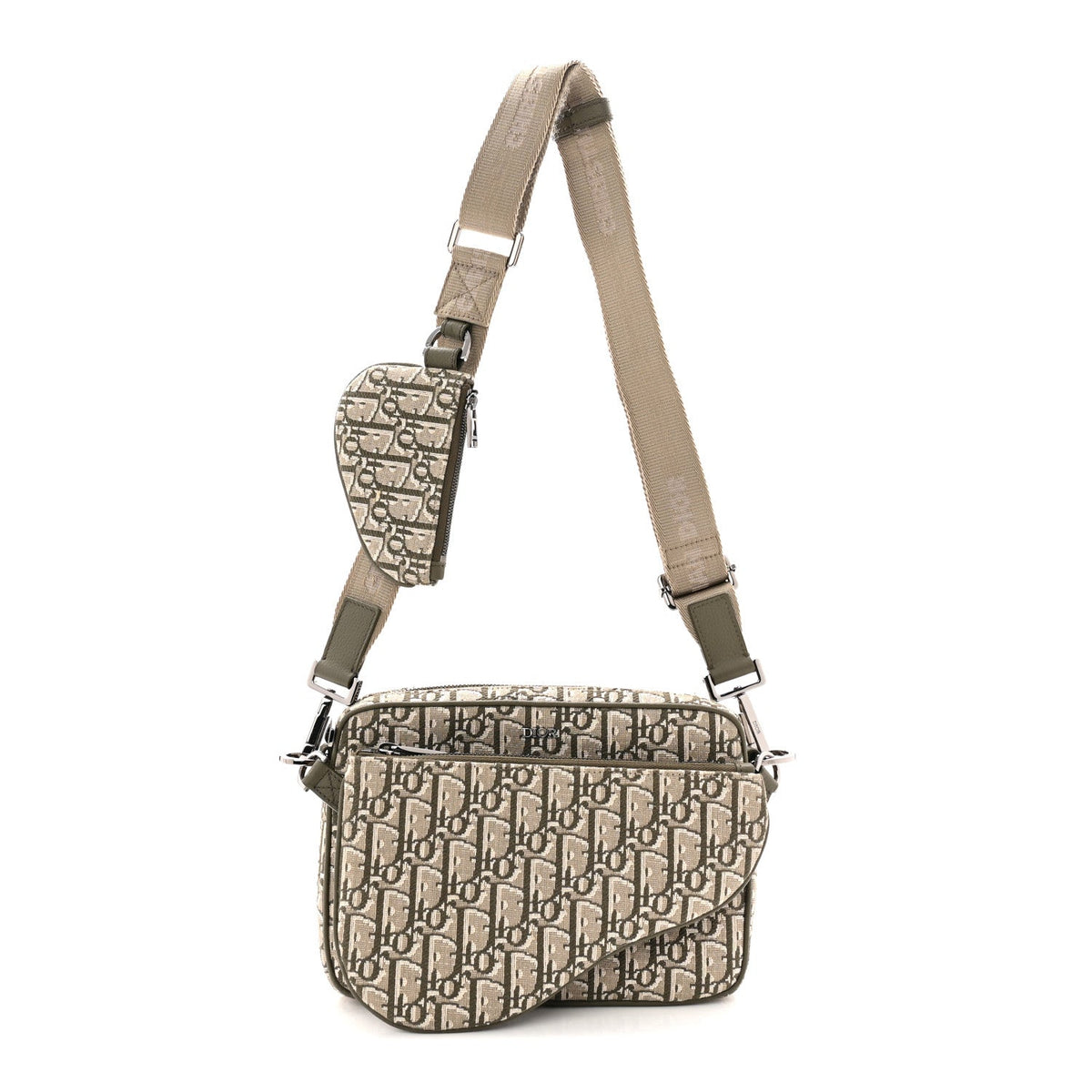 Oblique Saddle Triple Pouch Green