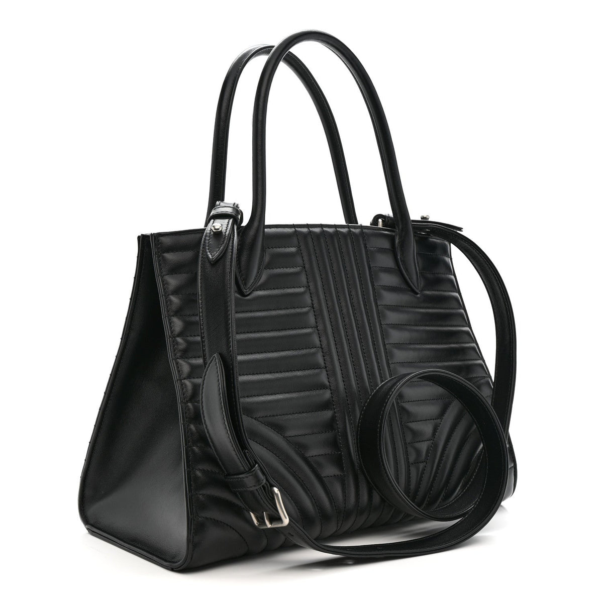 Soft Calfskin Impunture Diagramme Tote Black