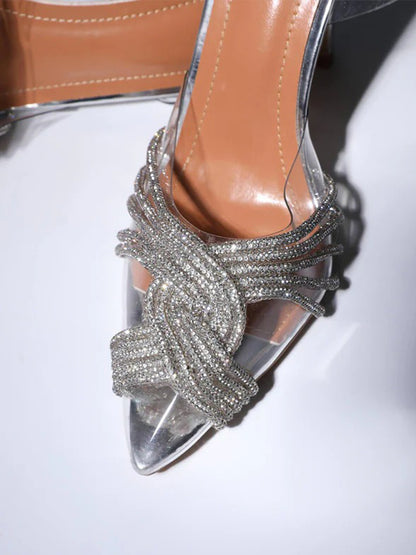 Lumi Crystal Embellished Sandals In Silver