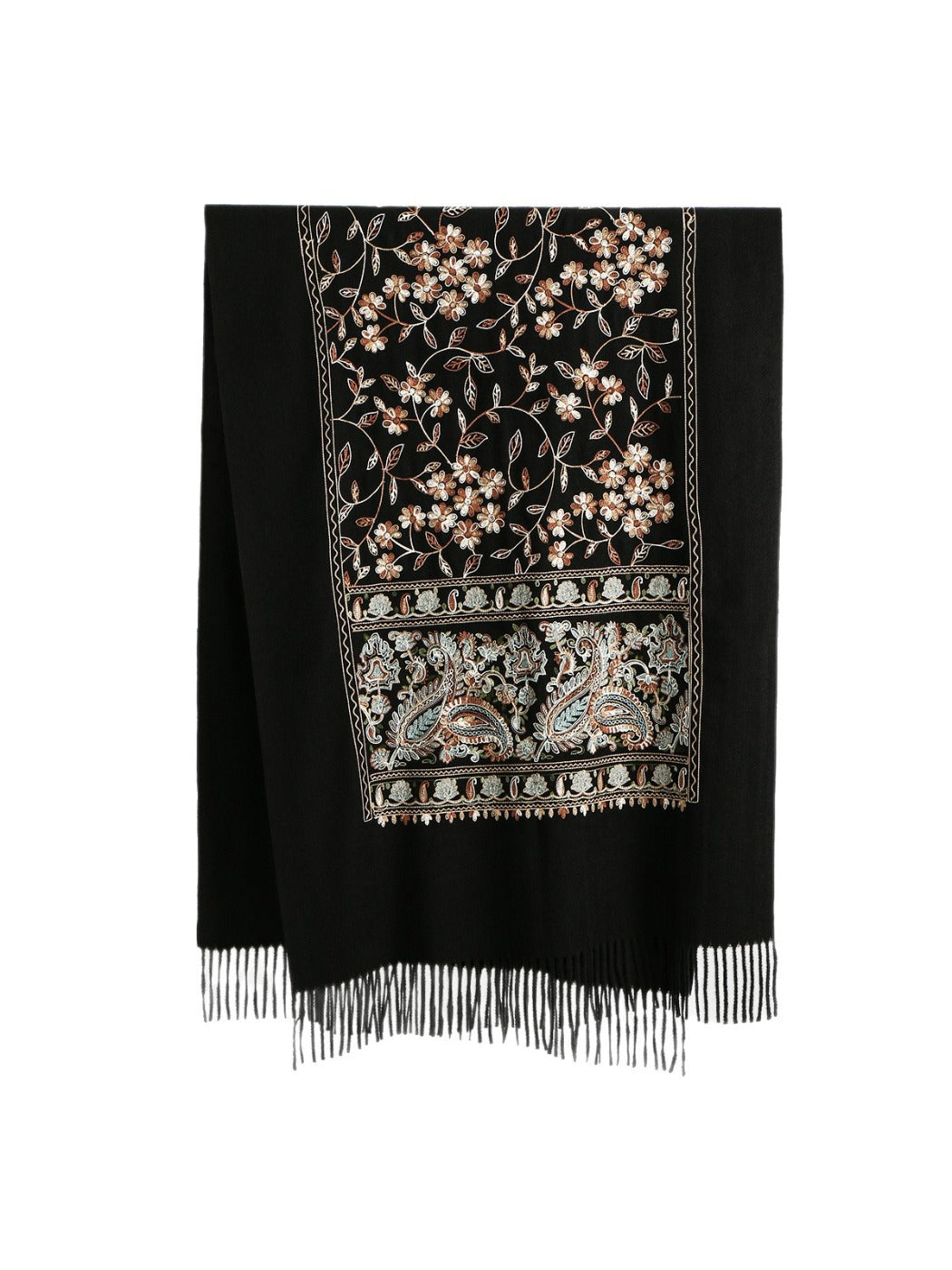Sscarvii - Bohemian Embroidered Winter Shawl Scarf
