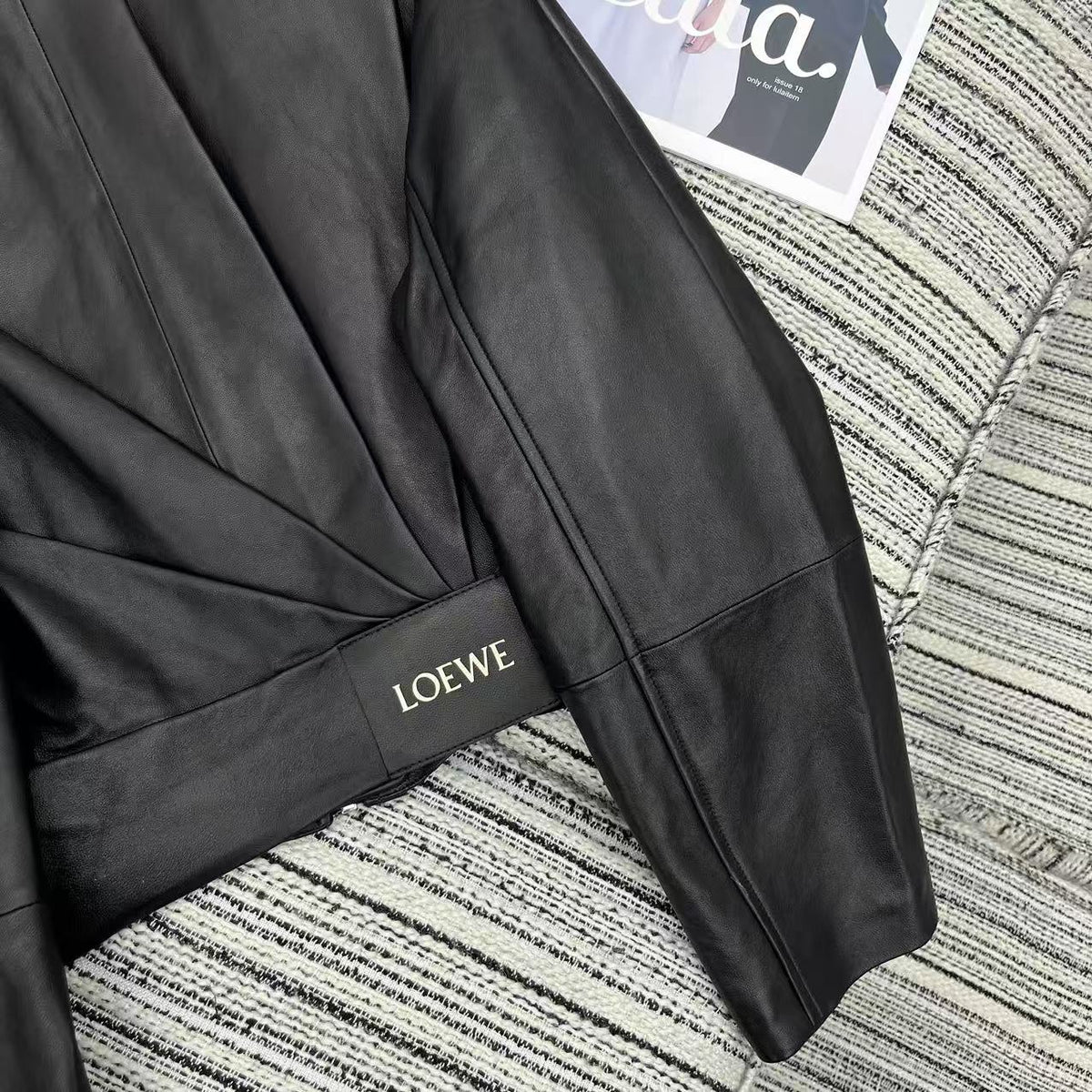 Loewe Draped Jacket Black Nappa Lambskin 348575