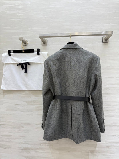 CC 26s Fitted Blazer Grey Wool Blend 352329