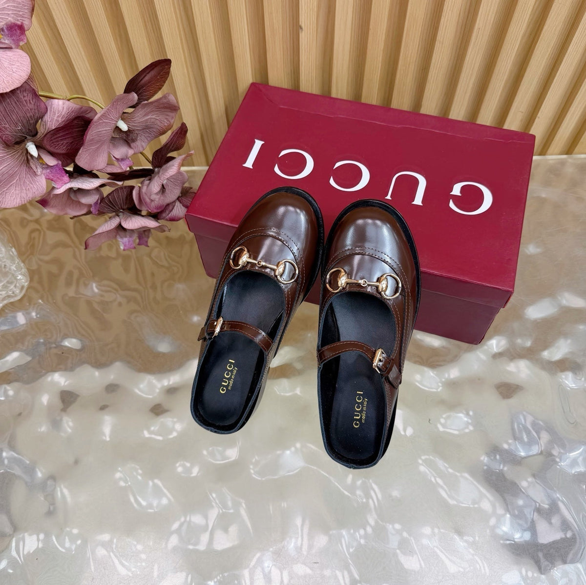 GG 26 Mule Dark Brown Sheepskin 589457