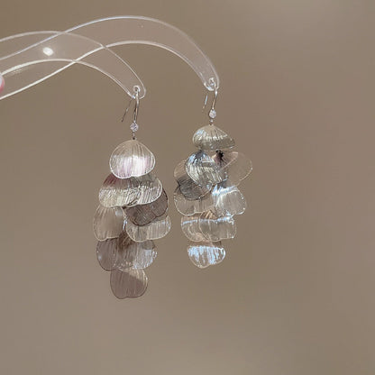 Earwish - Hollow Floral Fringe Earrings - Delicate &amp; Shiny