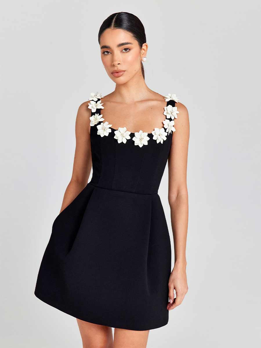 Ariella Floral Halter Mini Dress
