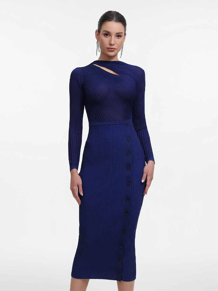 Ingrid Classic Long Sleeve Knit Midi Dress