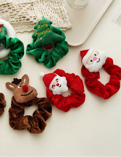 Cute Christmas Theme Plush Soft Hair Tie