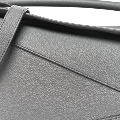 Soft Grained Calfskin Small Puzzle Edge Bag Pearl Grey