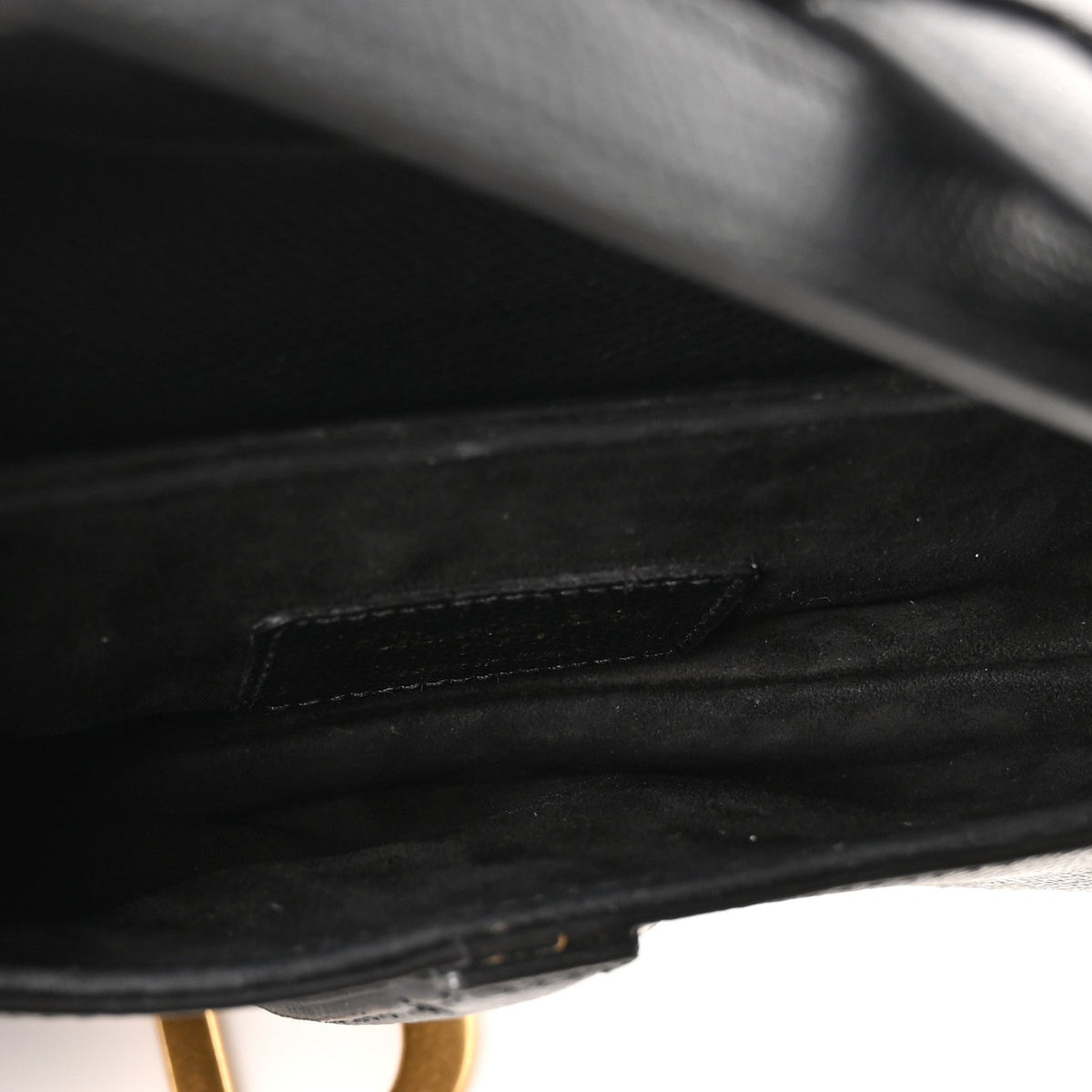 Grained Calfskin Mini Saddle Bag Black