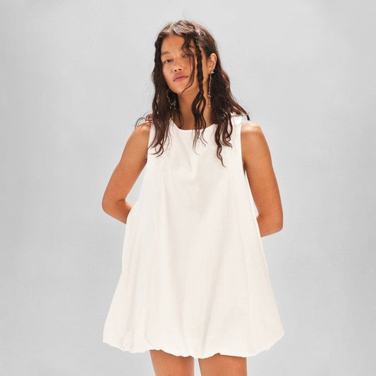 Sleeveless Hollow Lace Up Skirt
