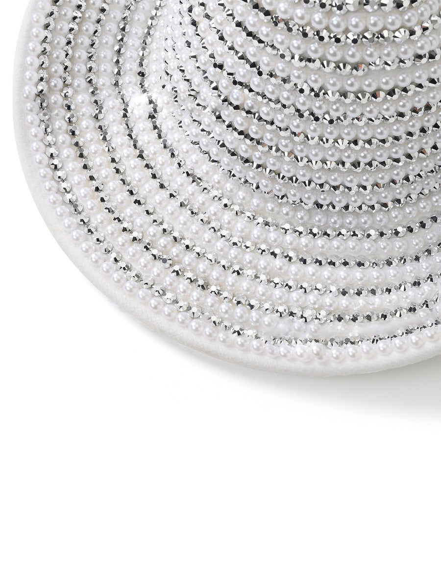 Karina Rhinestone-Embellished Pearl Cowboy Hat
