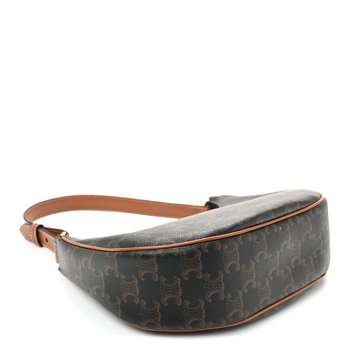 Triomphe Canvas Calfskin Ava Shoulder Bag Tan