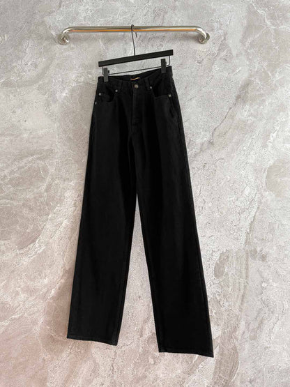 YSL Black Straight Jeans cotton