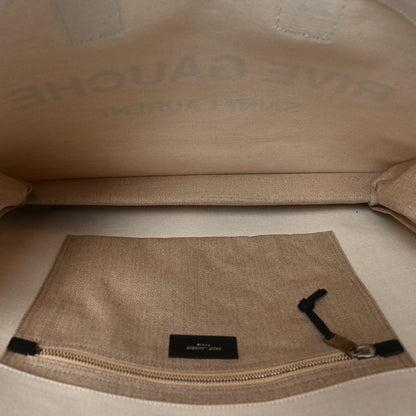 Linen Calfskin Rive Gauche Tote Optic White