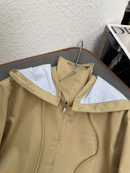 Miu Miu 25 Jacket Dark Beige Polyester 298098