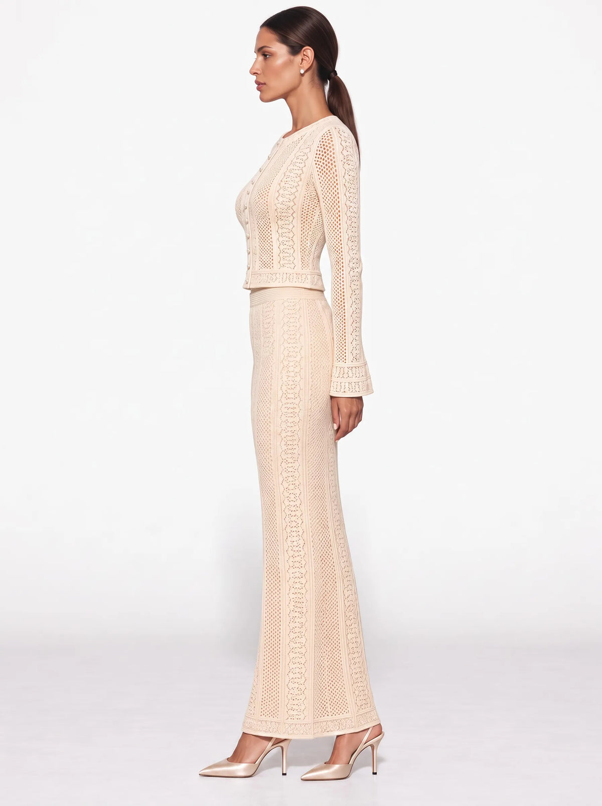 Valentina Crochet Openwork Maxi Skirt Set