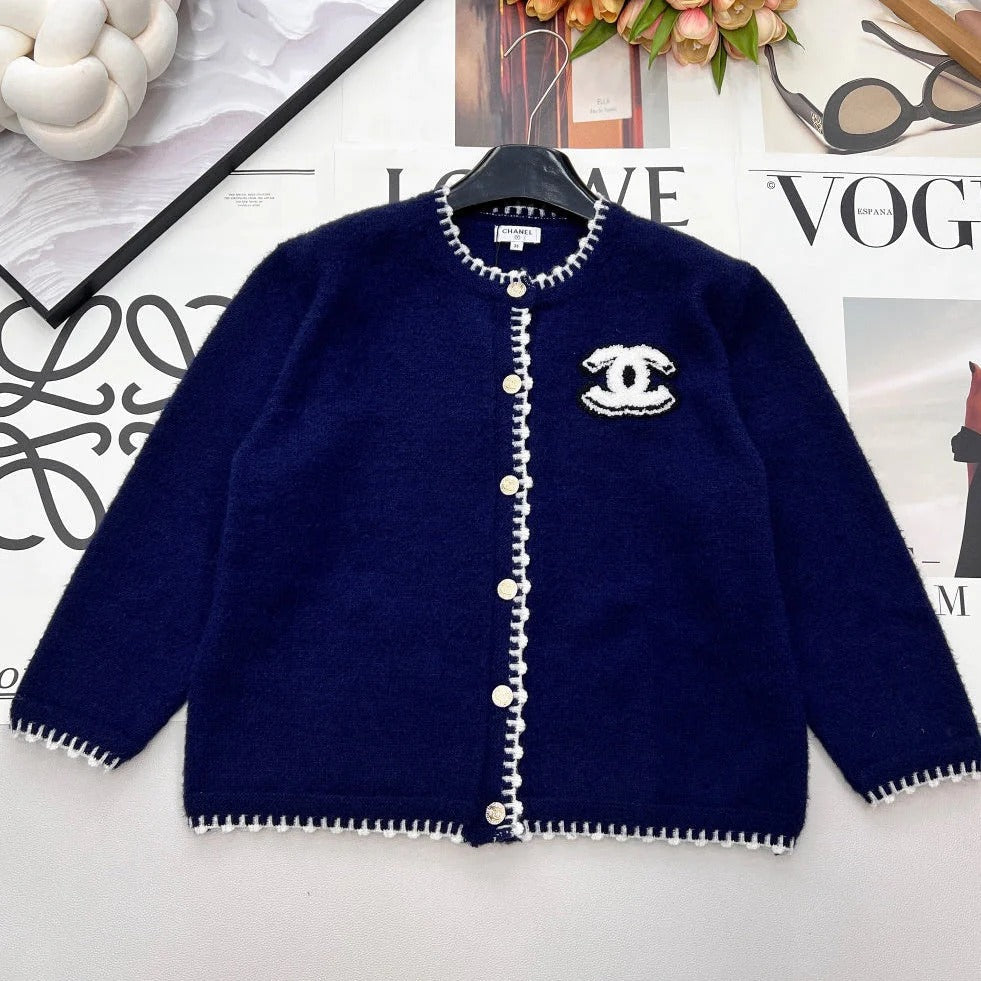 CC 26 Knit Cardigan Navy Blue Wool Cashmere 785151