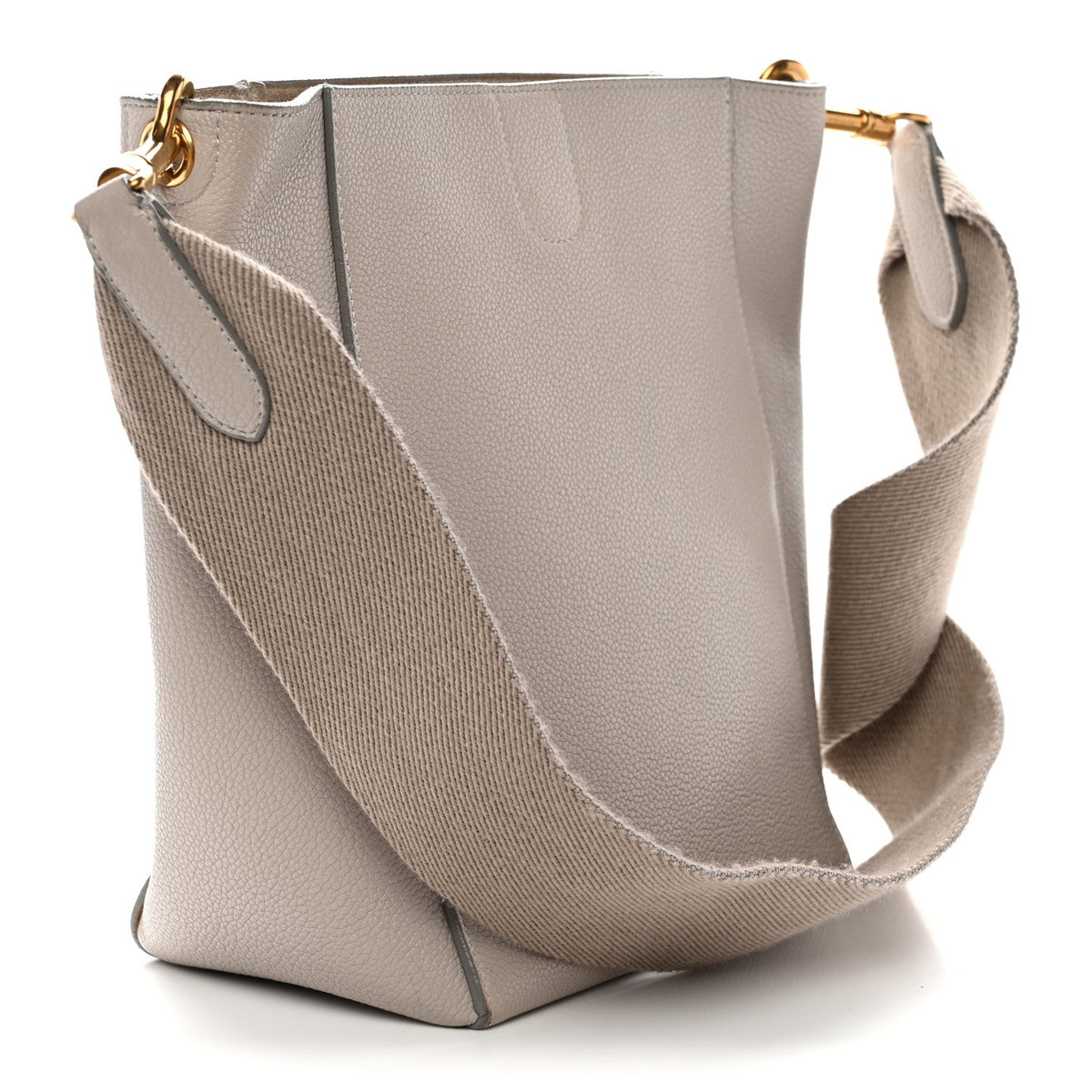 Soft Grained Calfskin Small Sangle Bucket Bag Light Taupe