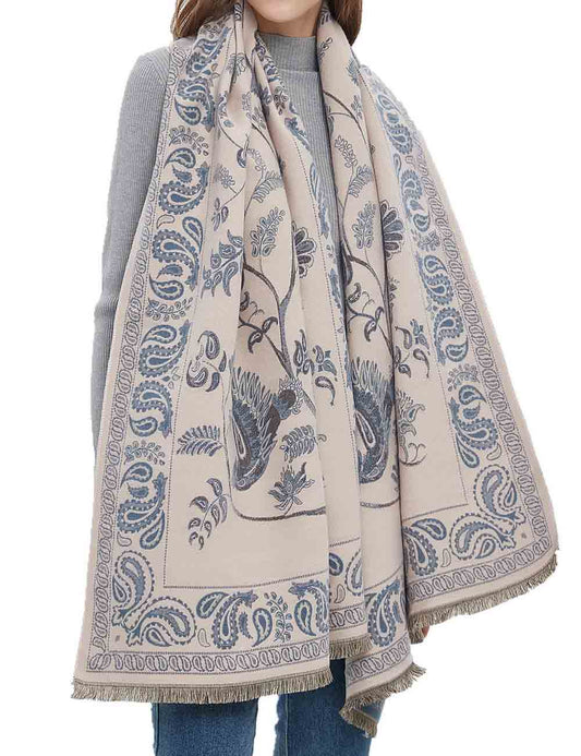 Soft Jacquard Cashew Flower Shawl Winter Scarf
