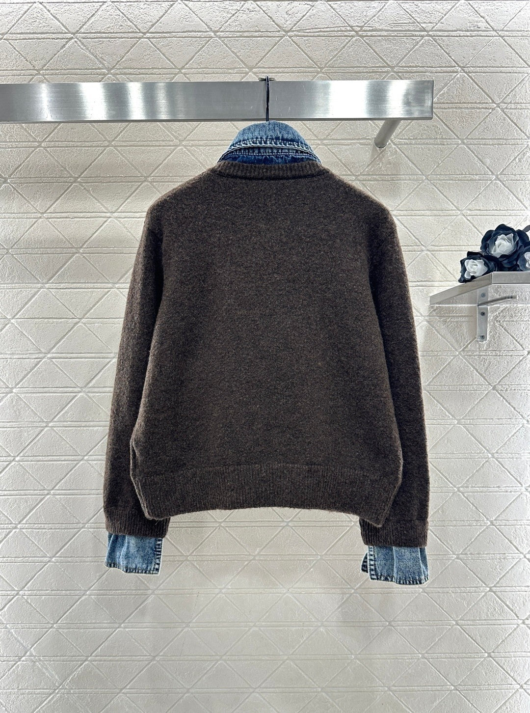 MIUMIU KNIT JACKET WITH DENIM STYLE 736