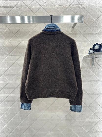MIUMIU KNIT JACKET WITH DENIM STYLE 736