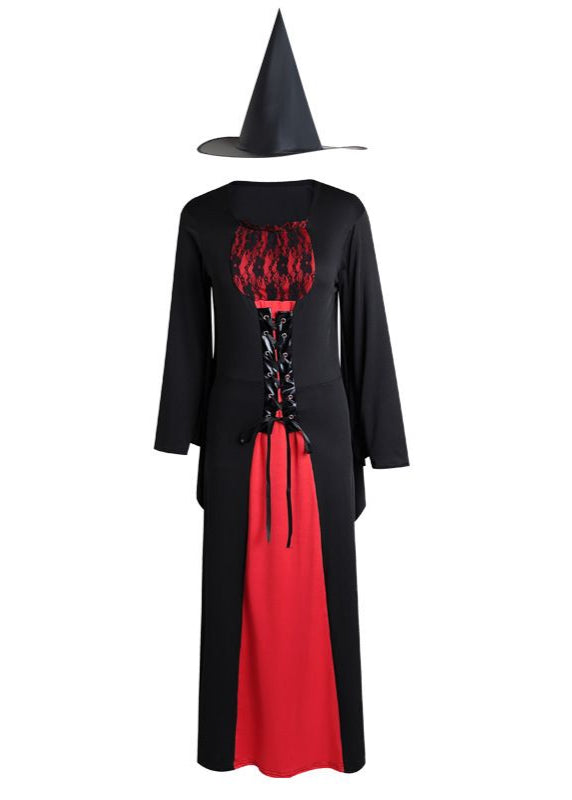 Women’s Polyester Witch Costume with Lace Corset