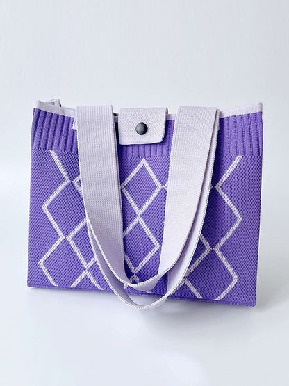 Plaid Pleated Woven Bags Handbags