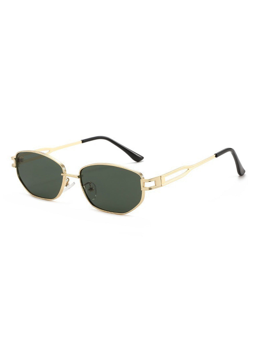 Calliope Metal Rhombus-Frame Sunglasses