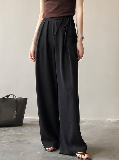 Urban Wide Leg Bandage Solid Color Pants
