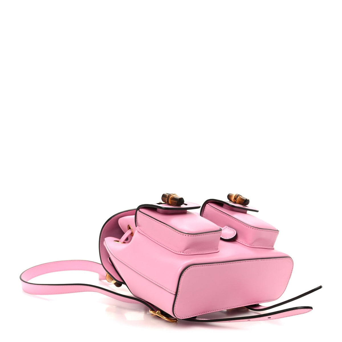 Calfskin Bamboo Backpack Glossy Pink