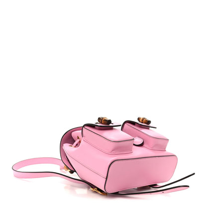 Calfskin Bamboo Backpack Glossy Pink