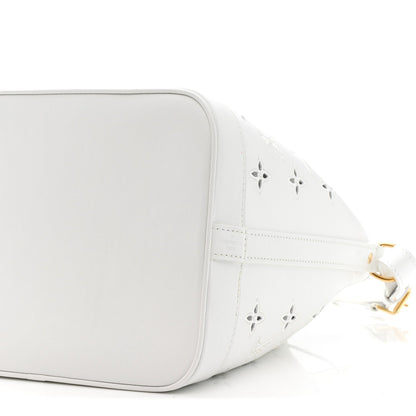 Calfskin Monogram Cutout Petit Noe White