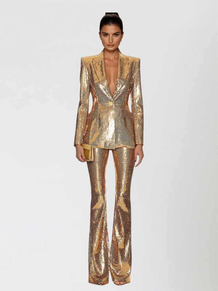 Mariana Long Sleeve Sequin Two Piece Set