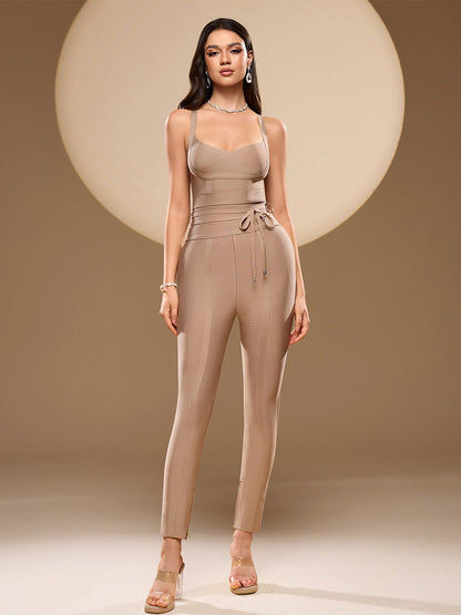 Evanna Strap Bandage Jumpsuit