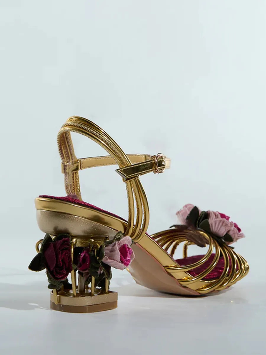 Lolovivi Flower Velvet Sandals