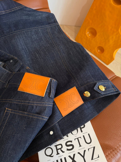 Celine 25 Denim Suit Blue Cotton