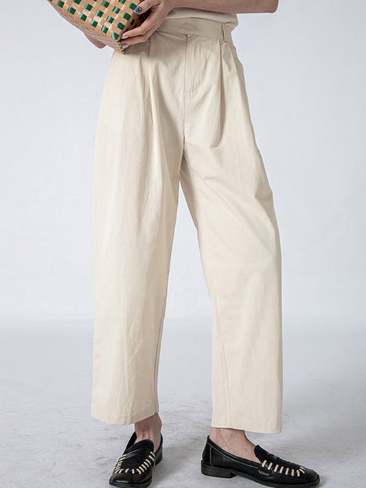Column Loose Solid Color Casual Pants Bottoms