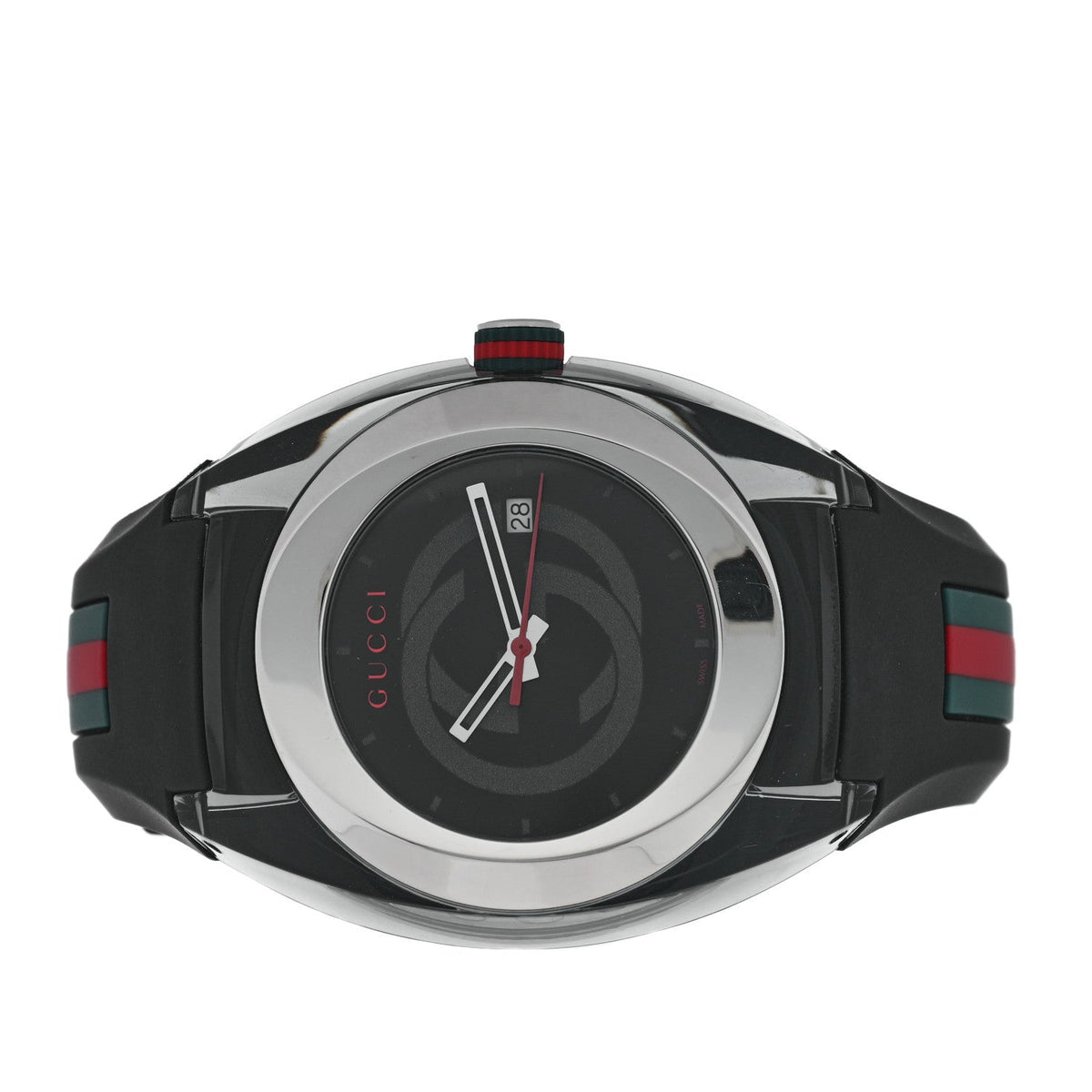 Stainless Steel Rubber 46mm Sync Web Quartz Watch Black