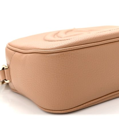 Pebbled Calfskin Small Soho Disco Bag Camelia