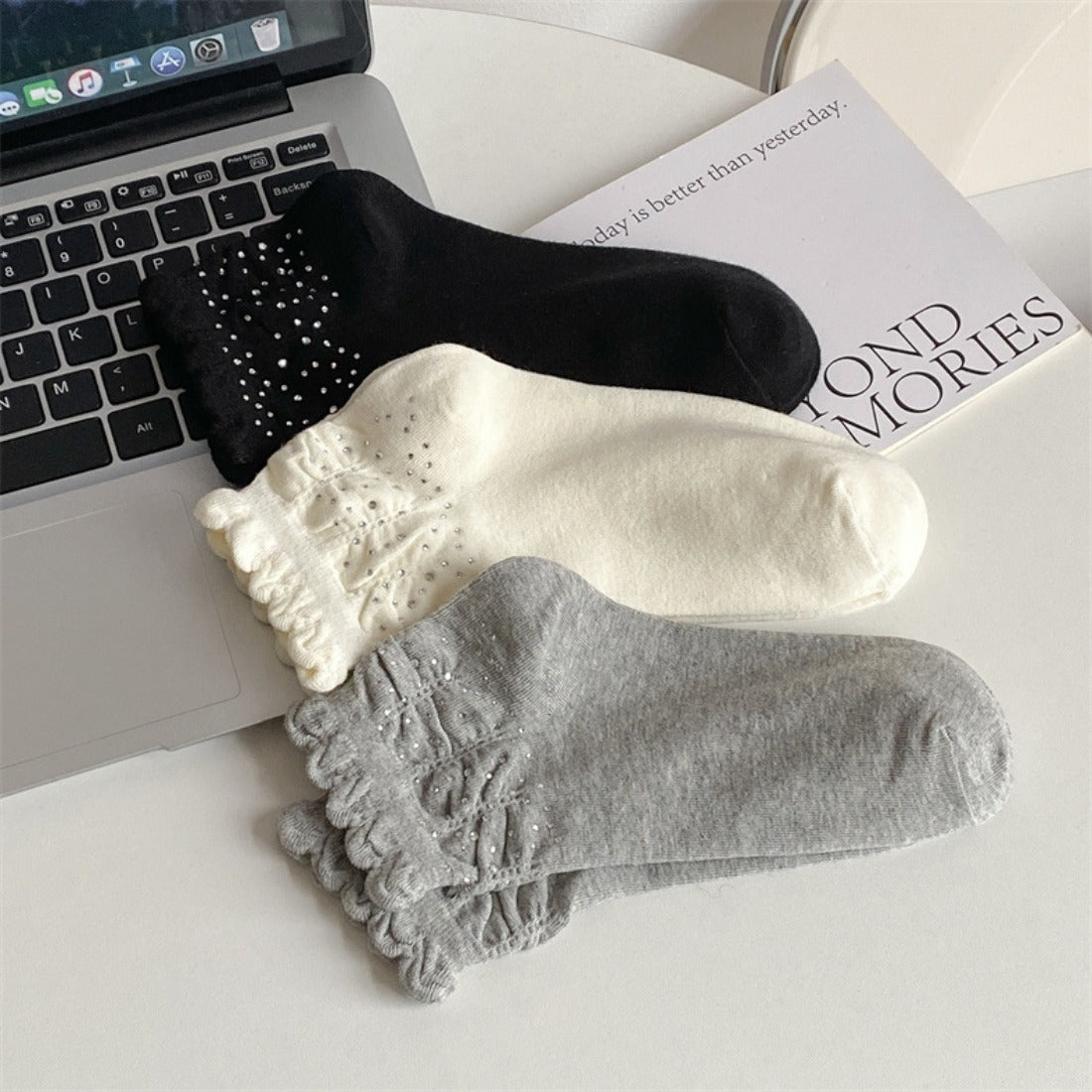 Rufia - Bubble Trim Solid Low-Cut Socks