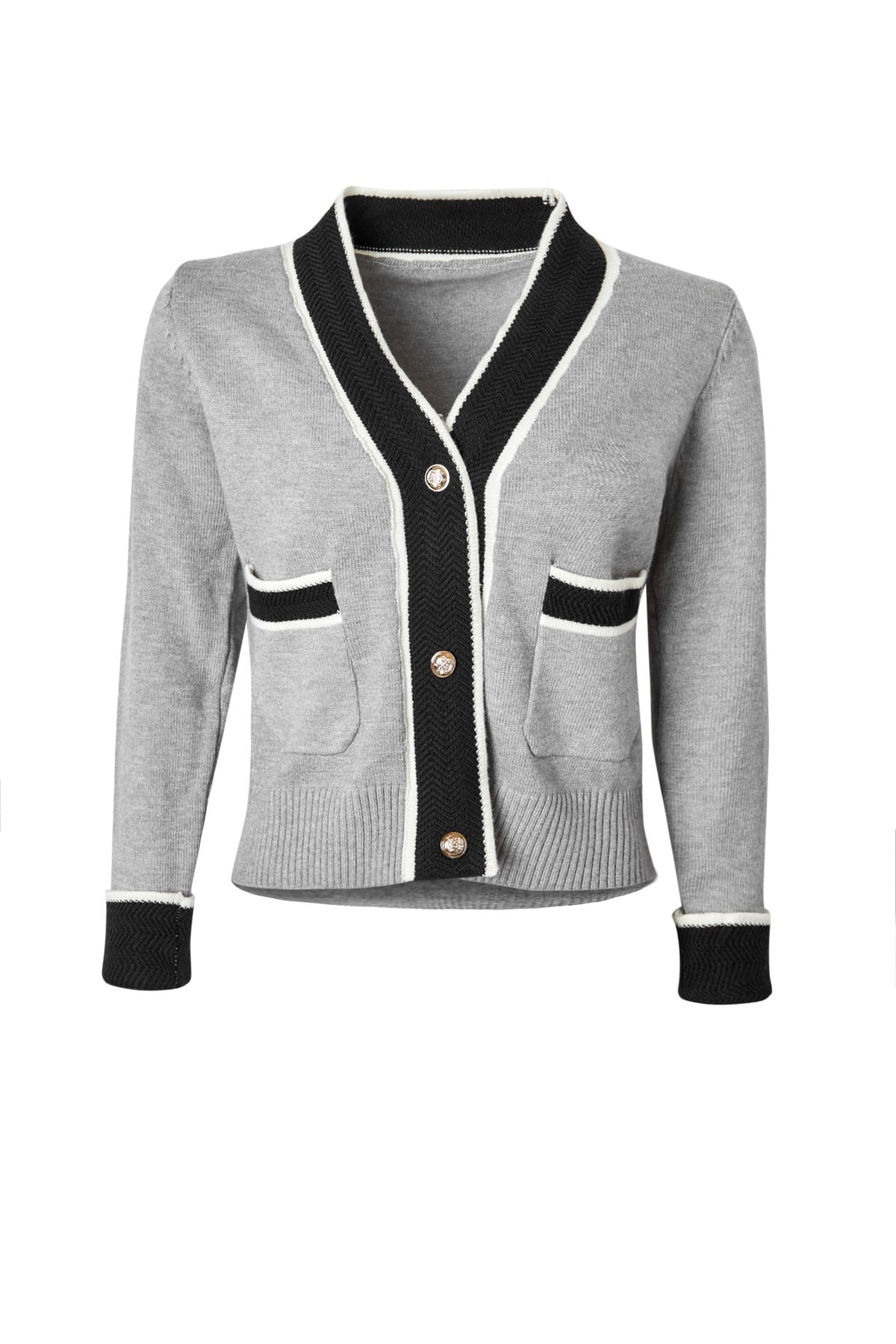 Adelyn Grey Pocketed Cardigan