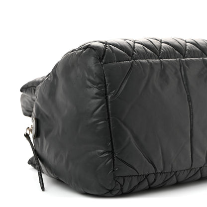 Nylon Coco Cocoon Zipped Tote Black